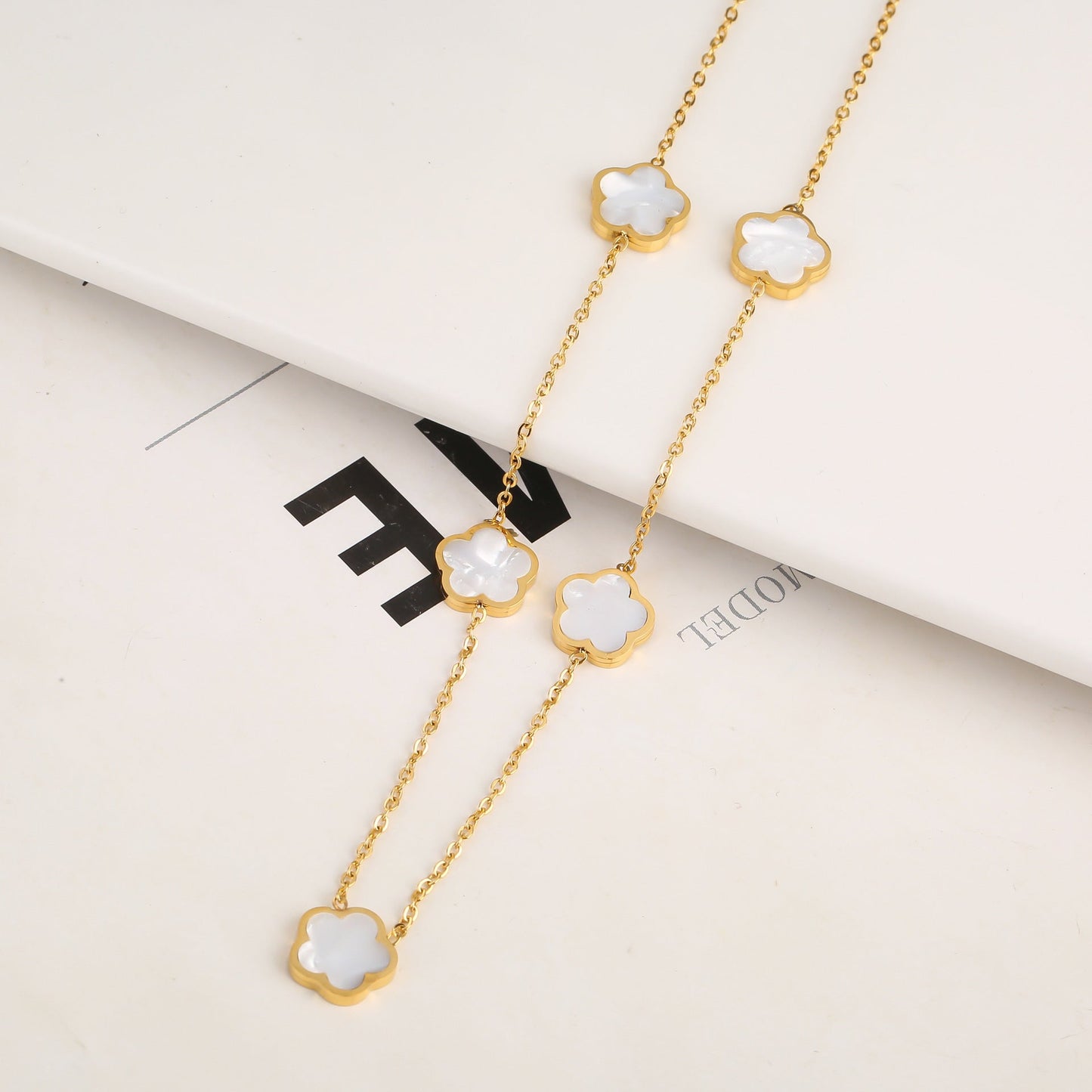 Clover Five Leaf Petals Earring & Necklace Jewellery Sets