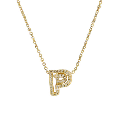 Gold-Plated A–Z English Letter Pendant Necklace