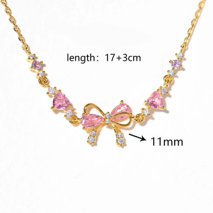 Sweet Bow Heart Rhinestone Bracelets