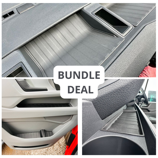 For VW Crafter / MAN TGE New Shape Interior Bundle Rubber Mats - Black | Van-X