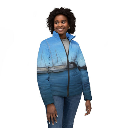 The Sleeping Yachts (at Morning) - Womens Puffer Jacket