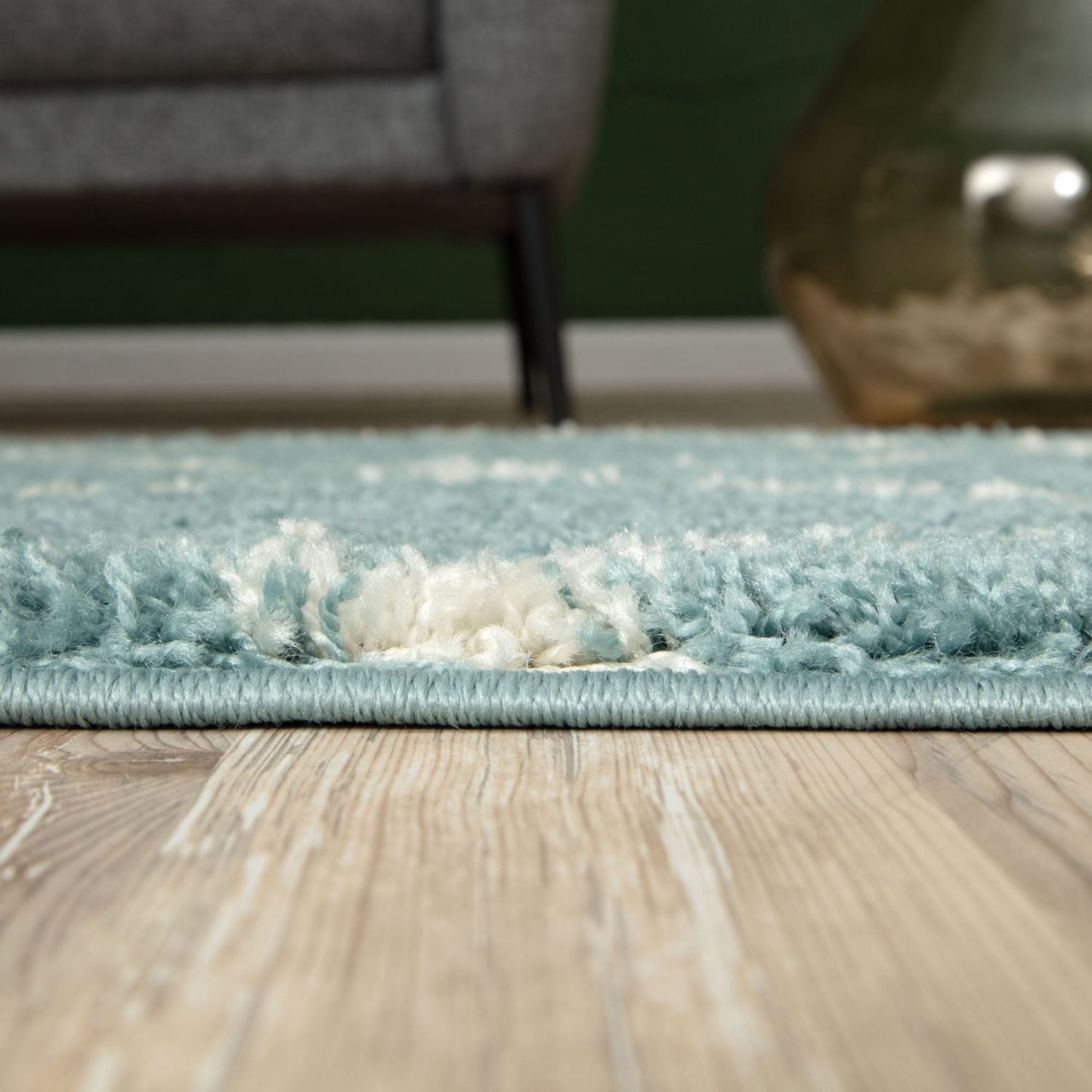 Moroccan Duck Egg Blue Shaggy Rug | 650
