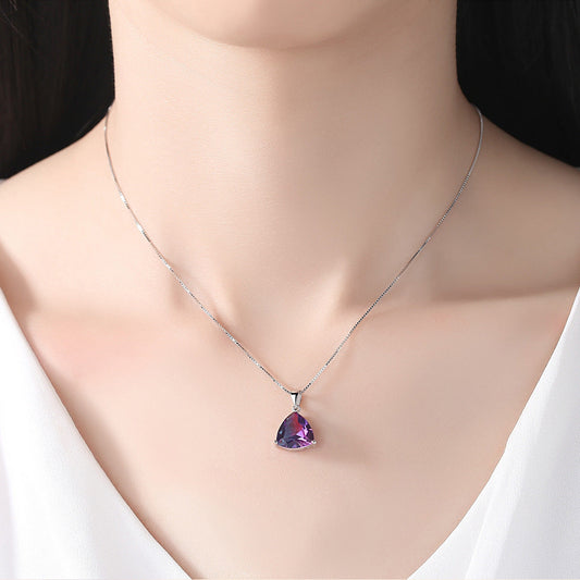 Purple Crystal Pendant Necklace