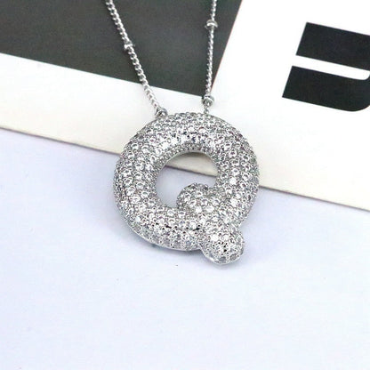 Bubble Balloon A-Z Letter Pendant Necklace