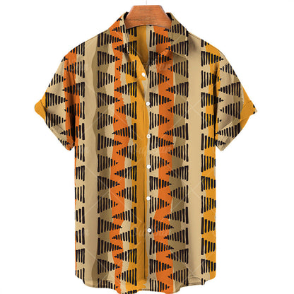 Men’s Summer Vintage V-Neck Shirt – Lightweight Casual Tee