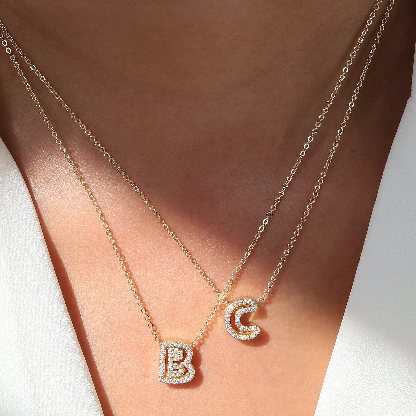 Gold-Plated A–Z English Letter Pendant Necklace