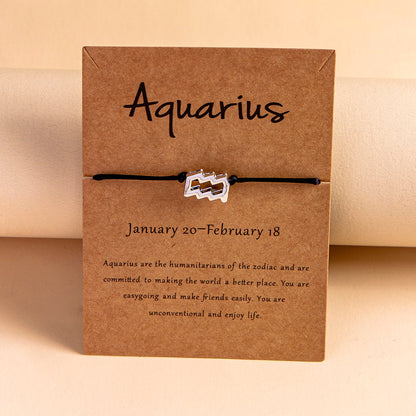 12 Constellation Zodiac Sign Bracelet for Couples