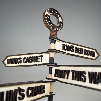 Christmas Direction Sign - Handmade Ornament