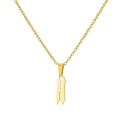 Funky A-Z Letter Pendant Necklace