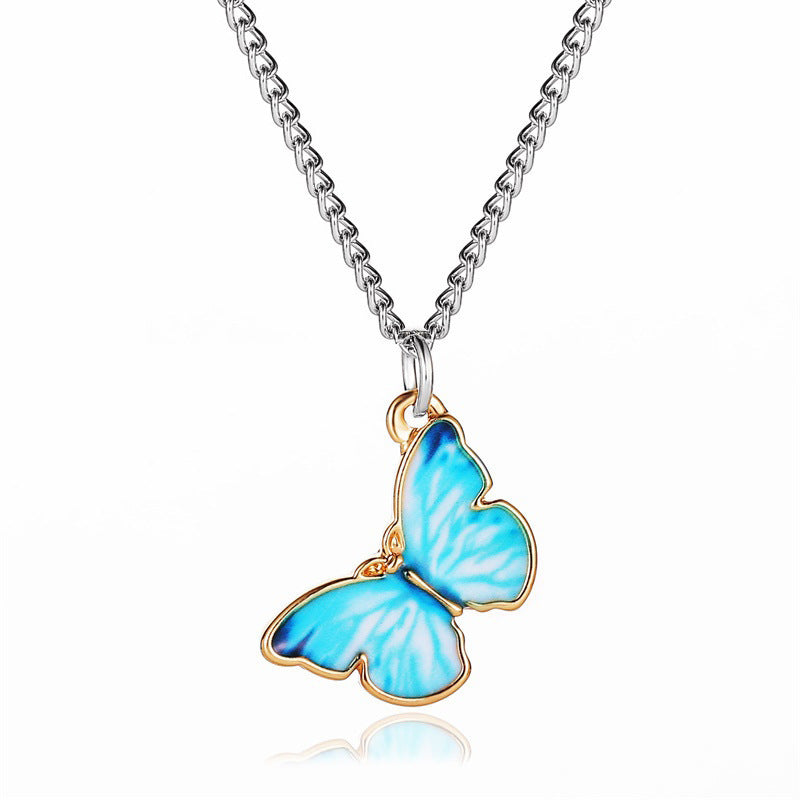 Butterfly Pendant Necklace & Bracelet Set