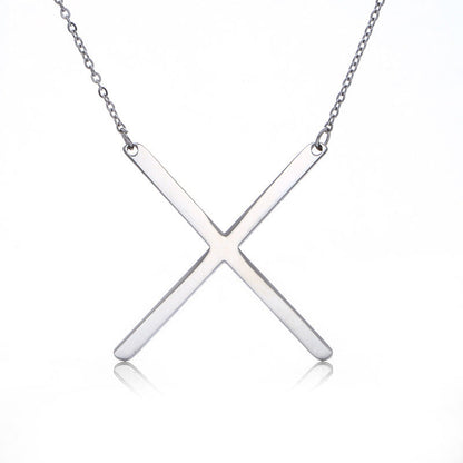 Big Initial Letter Pendant Necklace, Gold Silver, and Rose Gold