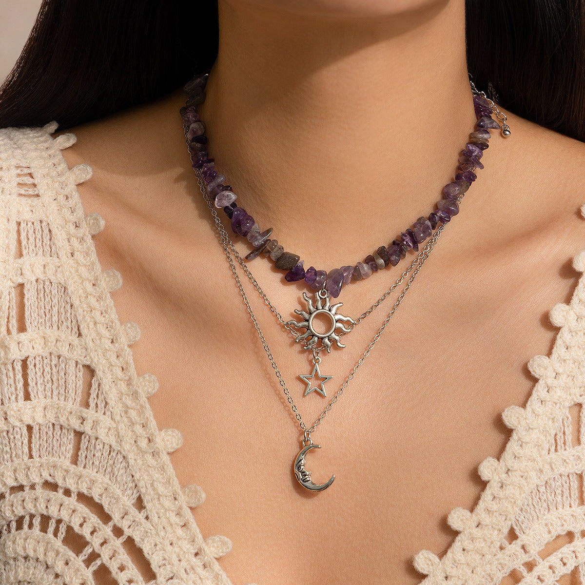 Multi-Layer Irregular Gravel Beach Necklace