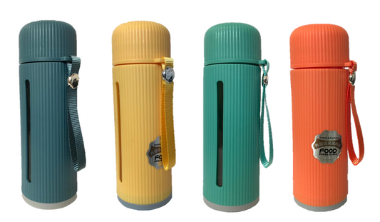 500ml Glass Plastic Water Bottle Flask with Strap