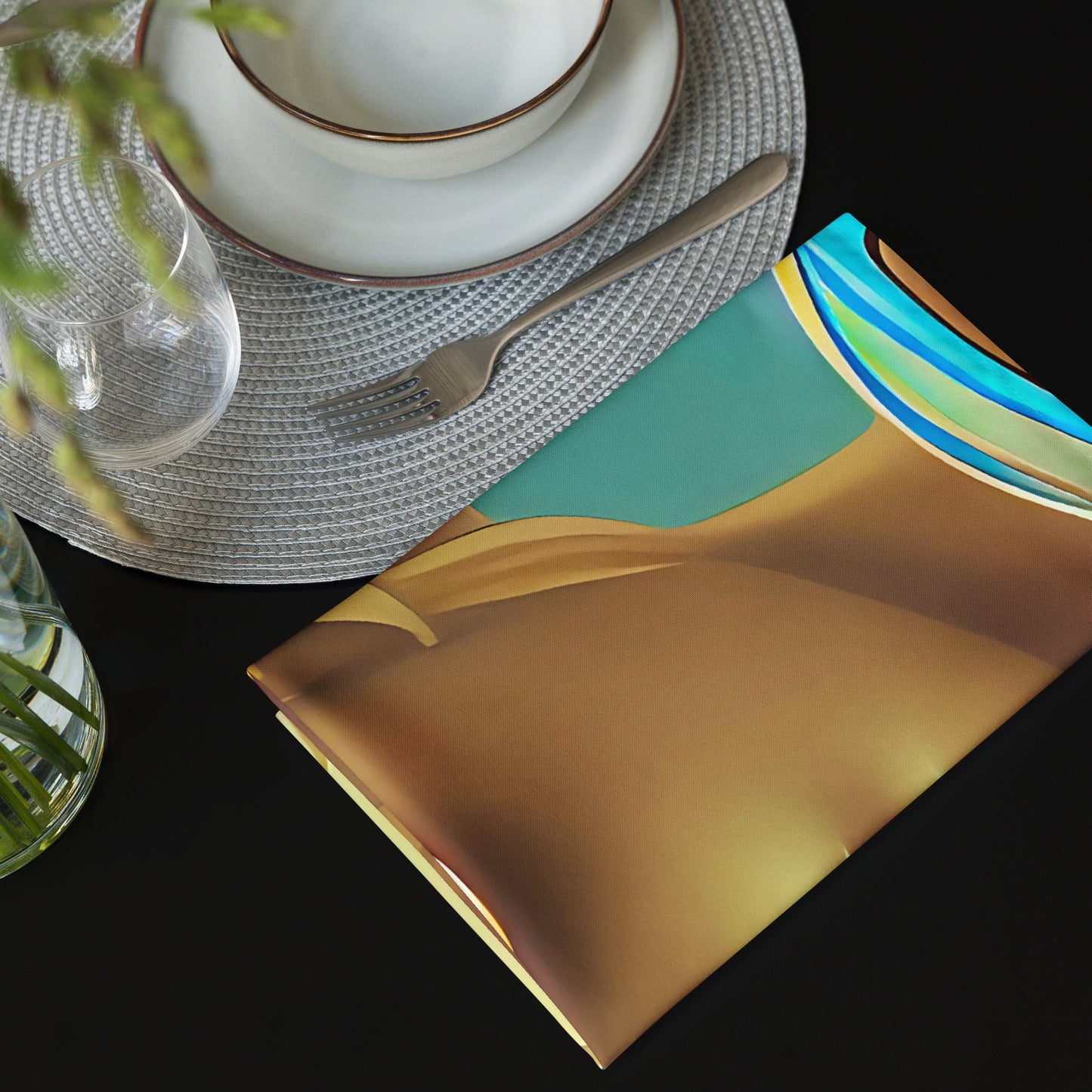 Retro Cool Blue - Cloth Napkin Set
