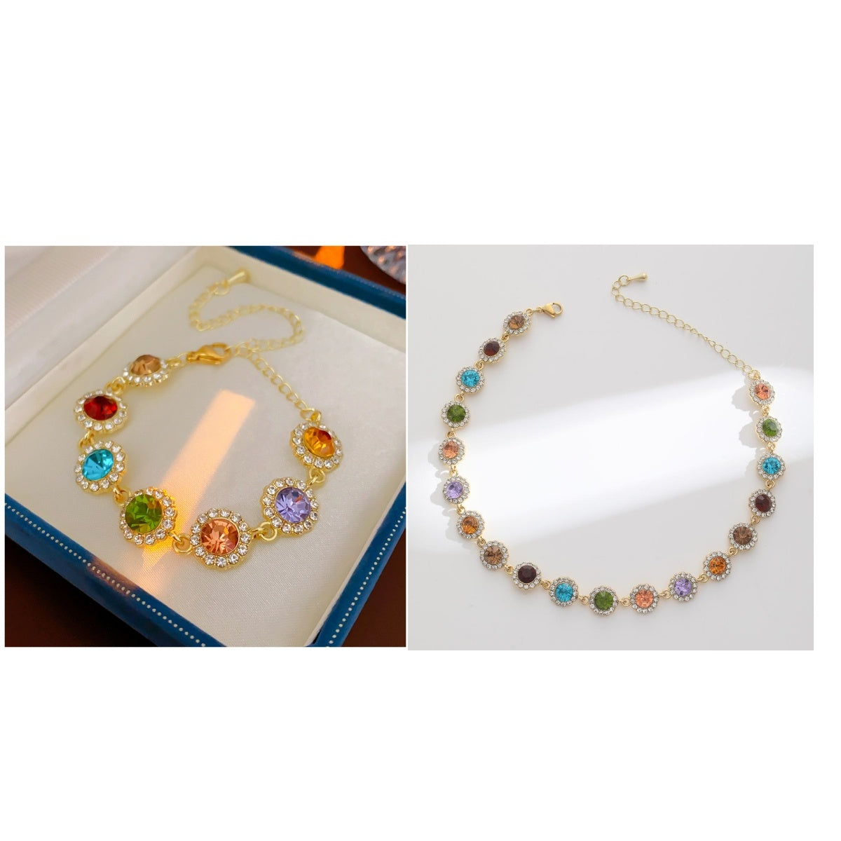 Colourful Necklace & Bracelet Set