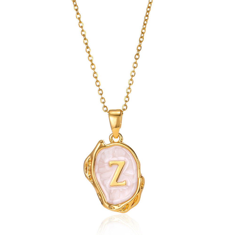 26 Letters Drop Oil Three Dimensional Necklace