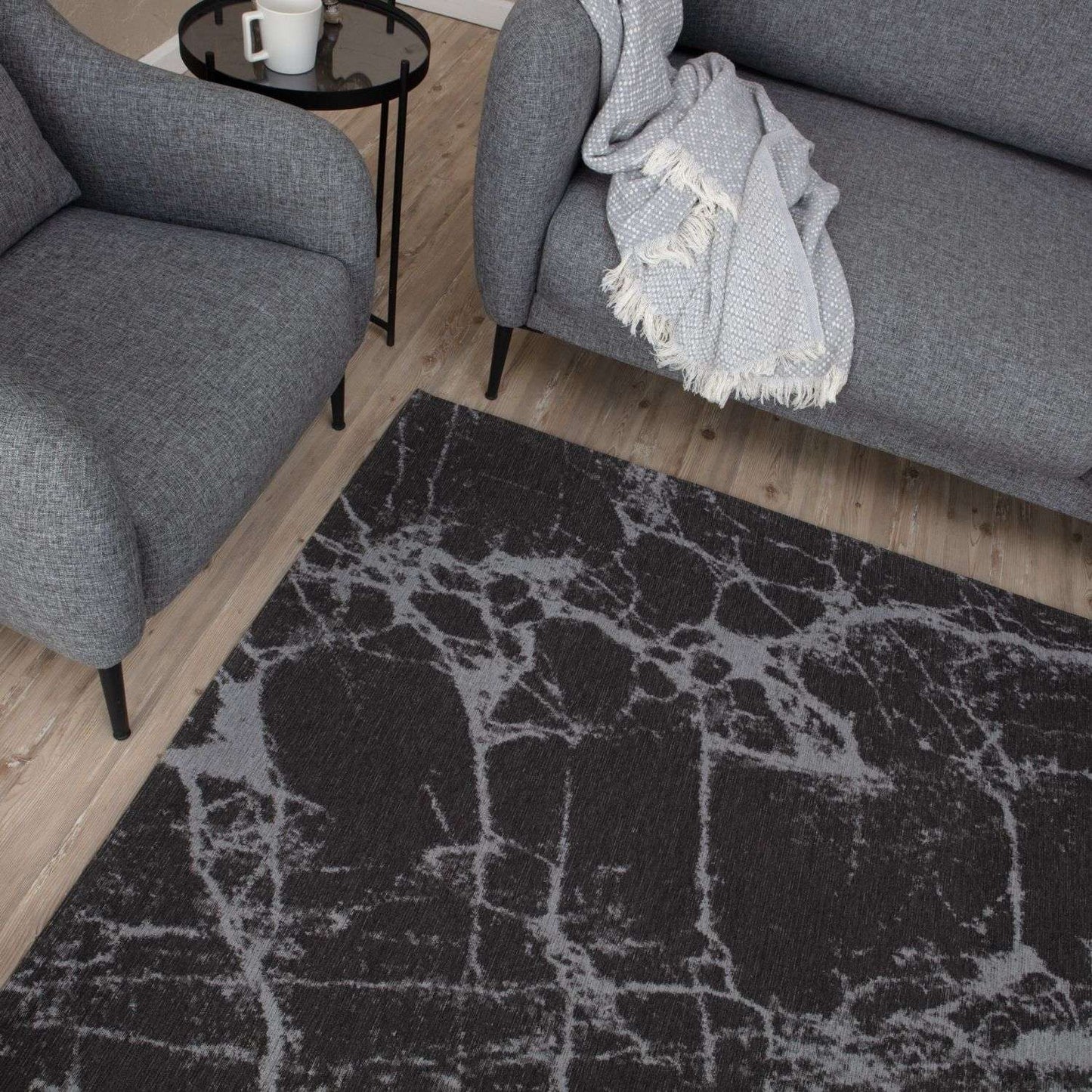 Washable Rug Carina Dark Grey | 6952D