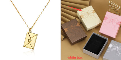 Envelope Necklace with Carved Love Letter