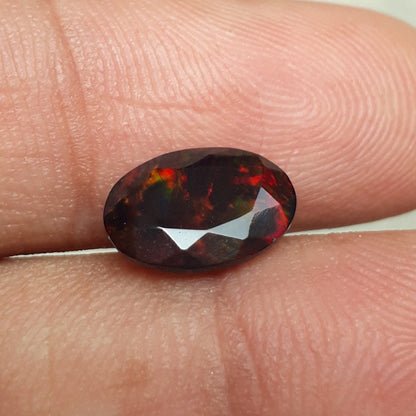 1.6ct Opal for Sale - Black Fire Opal - October Birthstone - 11x8mm