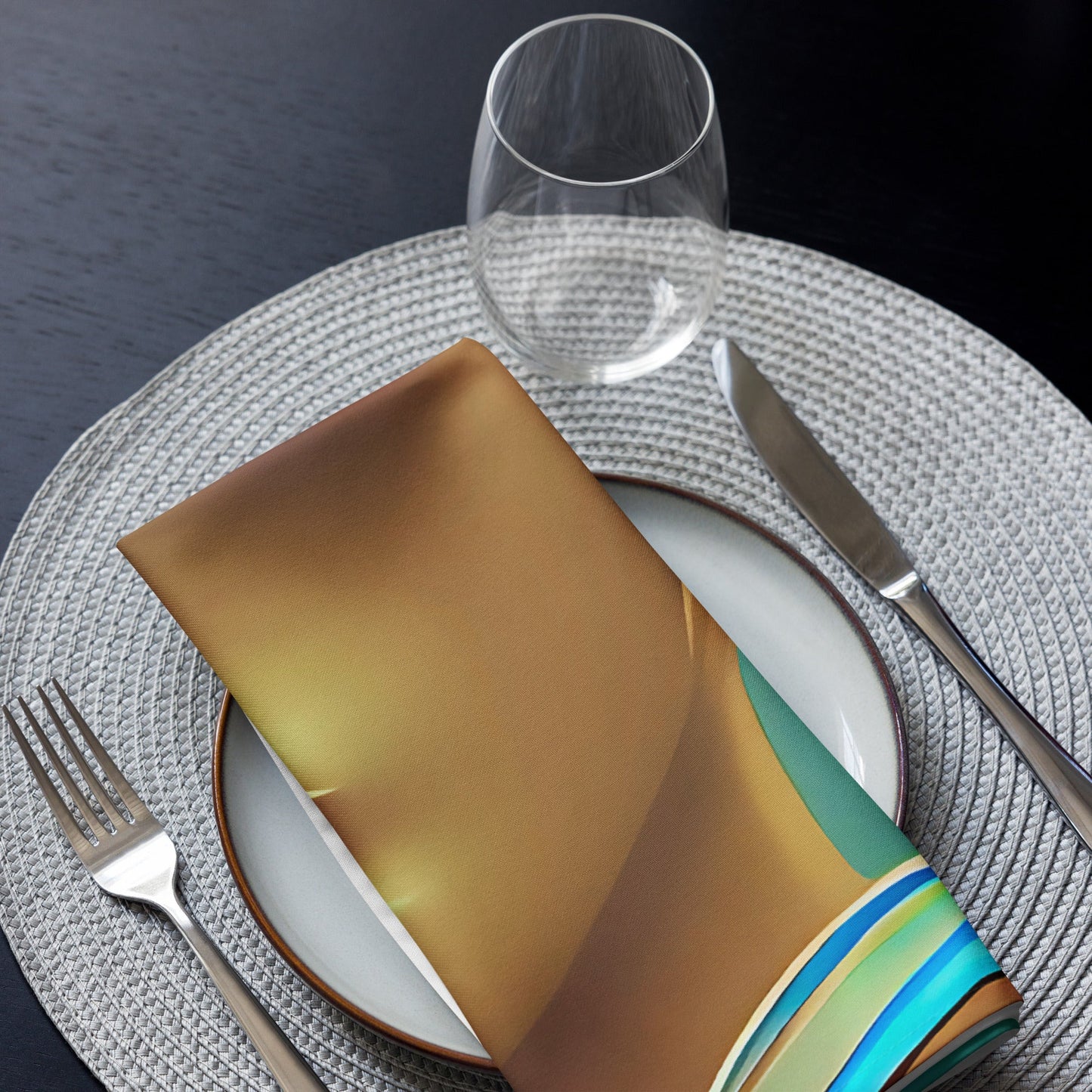 Retro Cool Blue - Cloth Napkin Set