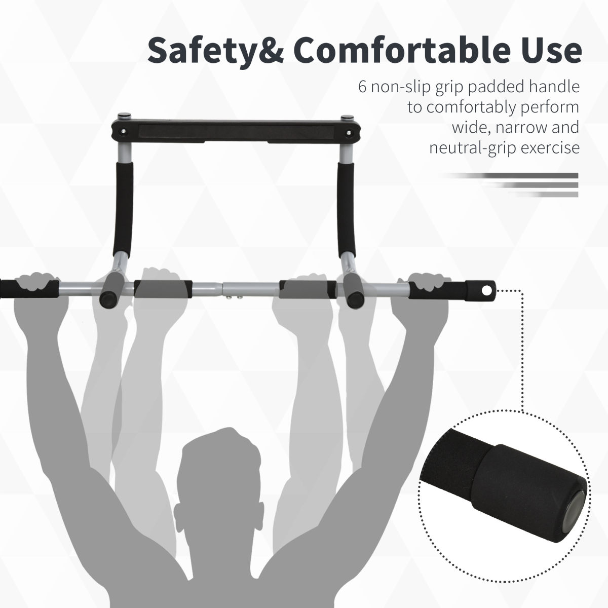 HOMCOM Indoor Fitness Door Horizontal Bar Pull-ups Home Gym Upper Body Workout