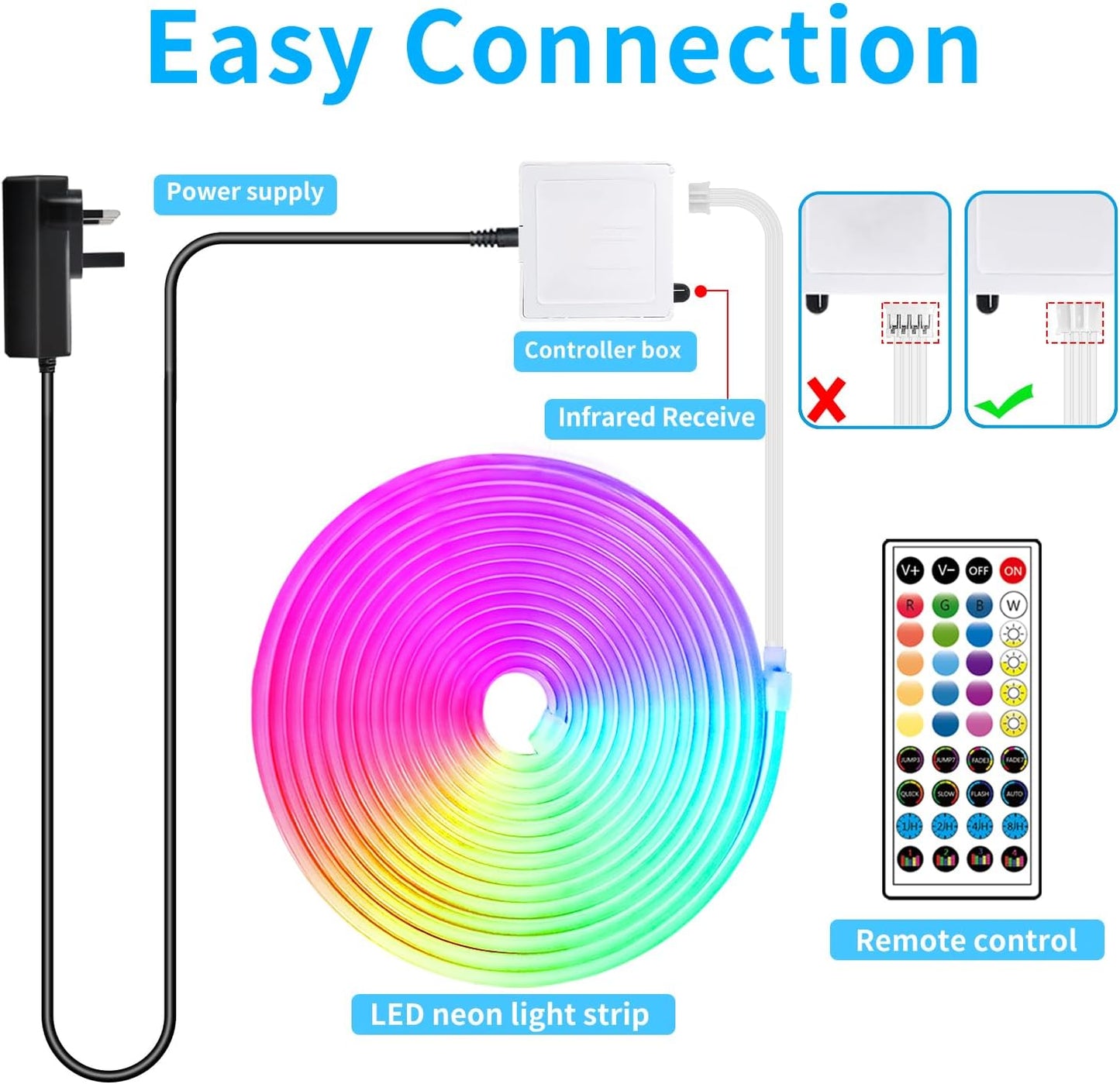 LED Neon Strip Lights 20M RGB Waterproof Flexible Rope Light with APP segrass