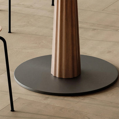 Anderson Small Round Dining Table, Sintered Stone & Solid Wood