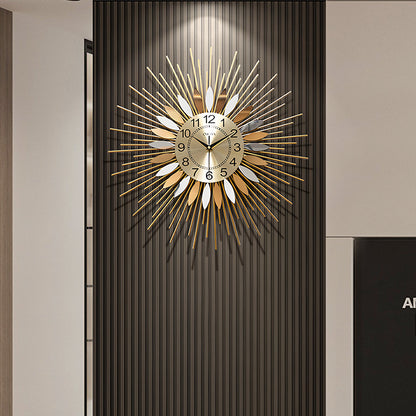 Miller Round Art Deco Wall Clock, Silent Clock, Gold & Silver