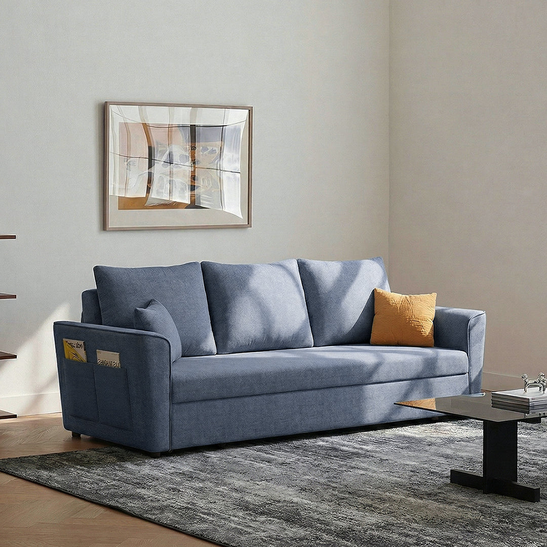 Gertrude Two Seater Sofa Bed, Linen