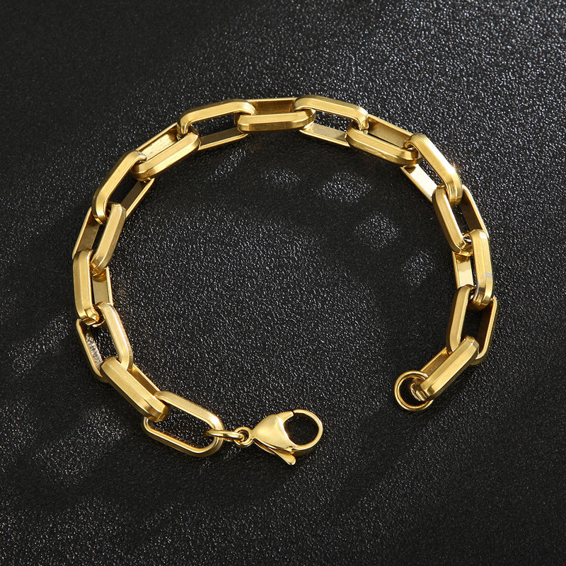 Titanium Steel Geometric Chain Bracelet