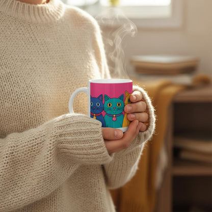 🐾 Colourful Cats Mug – Perfect Gift for Cat Lovers ☕