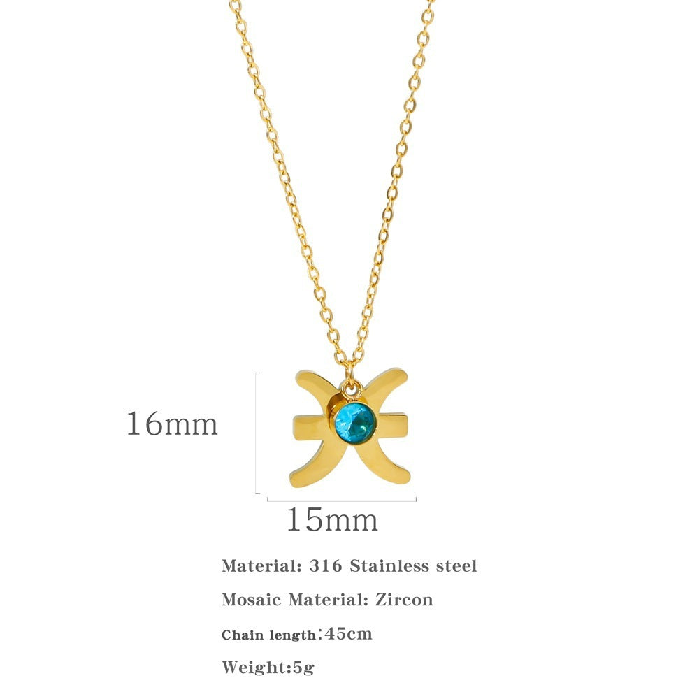 Zircon Constellation Zodiac Necklace