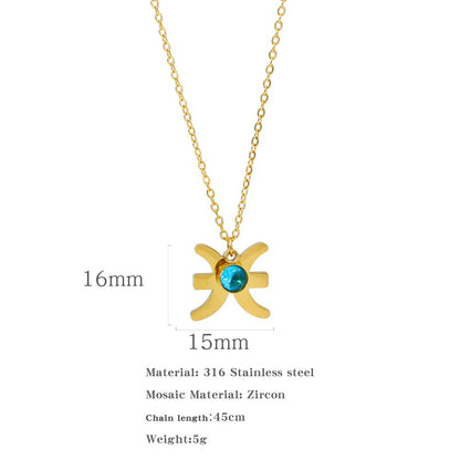 Zircon Constellation Zodiac Necklace