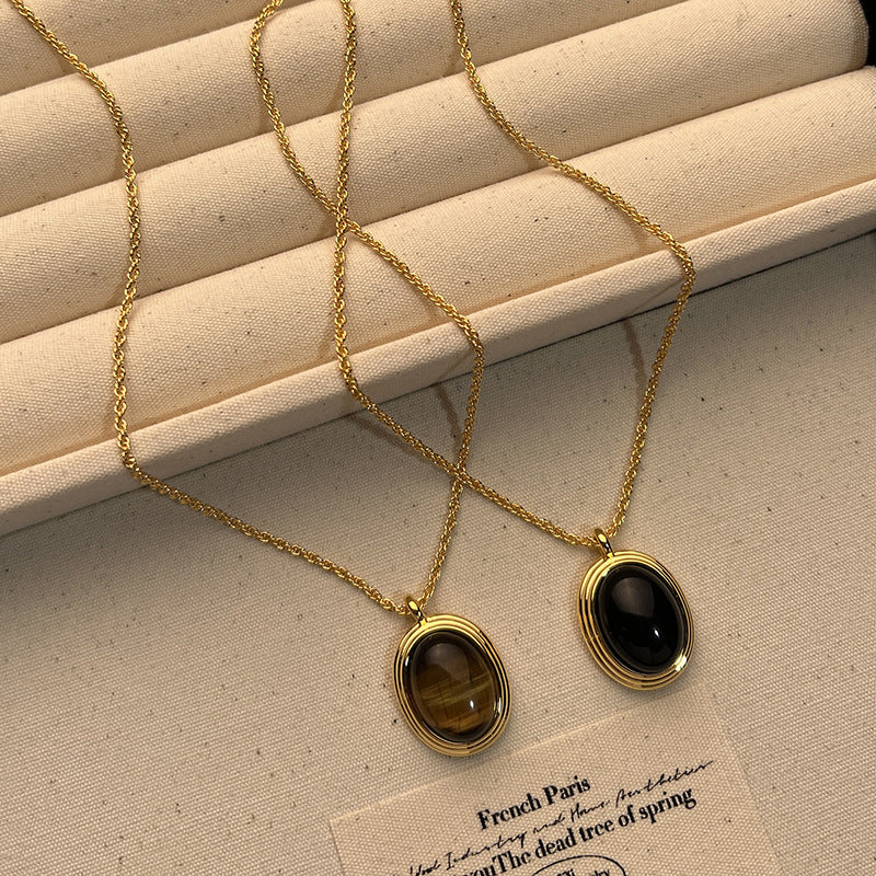 Tiger Eye Retro Pendant Necklace