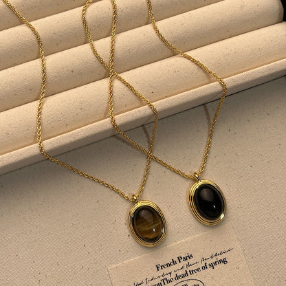 Tiger Eye Retro Pendant Necklace