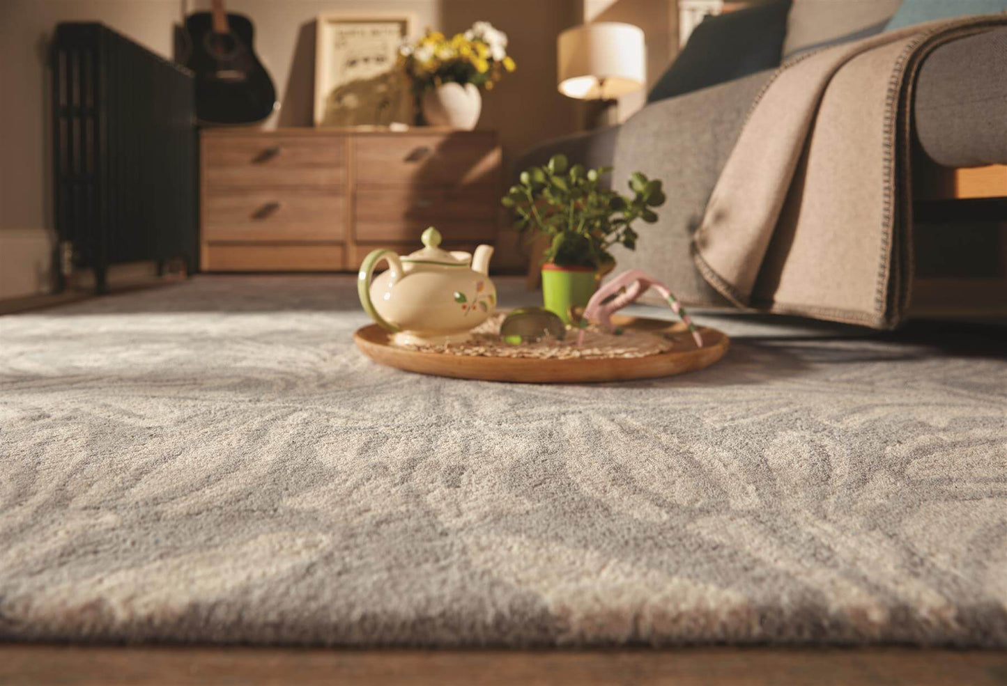 Heritage Lavender Floral Wool Rug