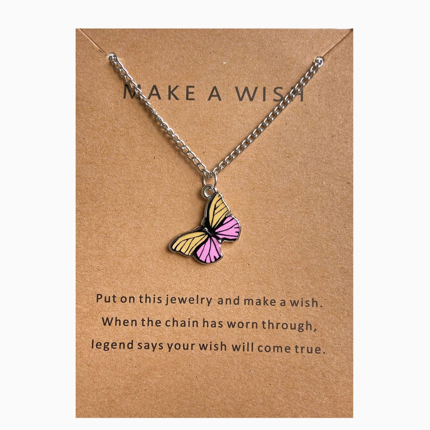 Coloured Butterfly Necklaces, 2Pc & 1Pc