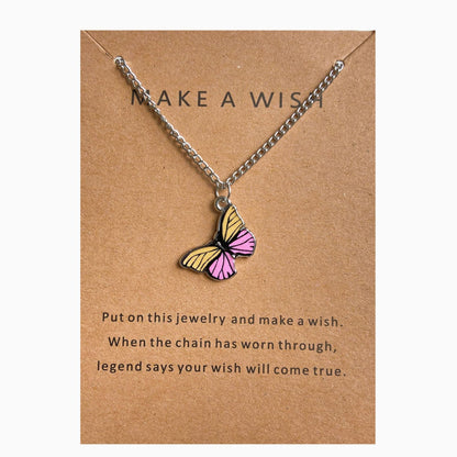 Coloured Butterfly Necklaces, 2Pc & 1Pc