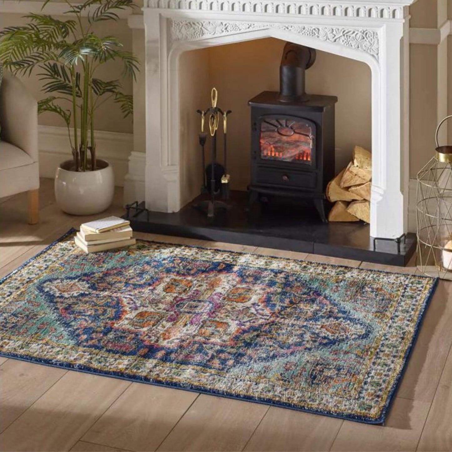 Granada Multicolour Vintage Rug | Emerald