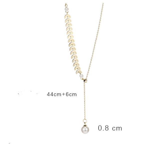 Wheat Pearl Necklace Earring Bracelet Set