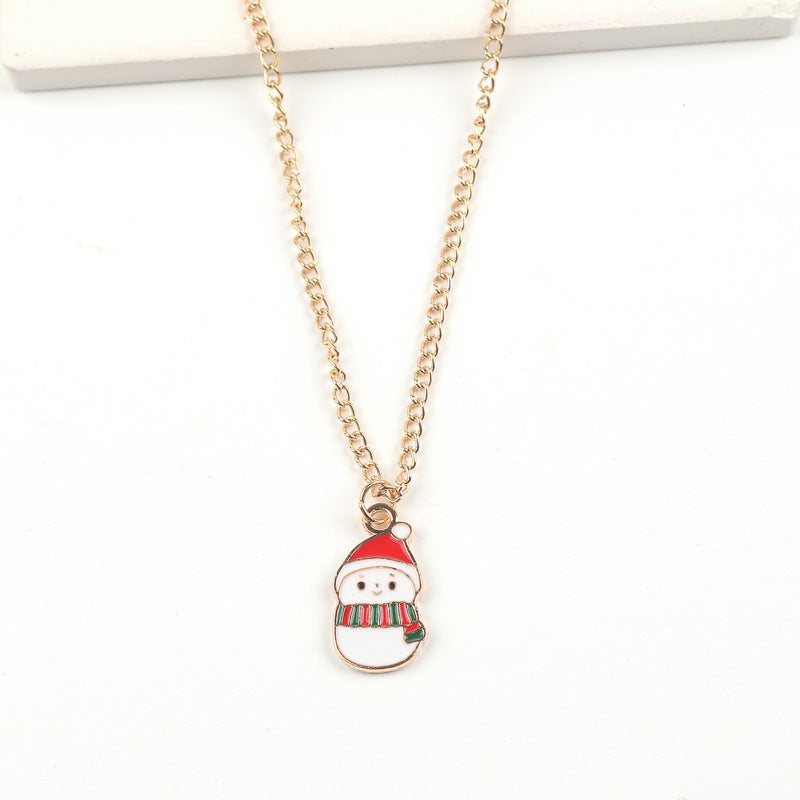 Cute Santa Claus, Snowman, and Elk Pendant Necklace