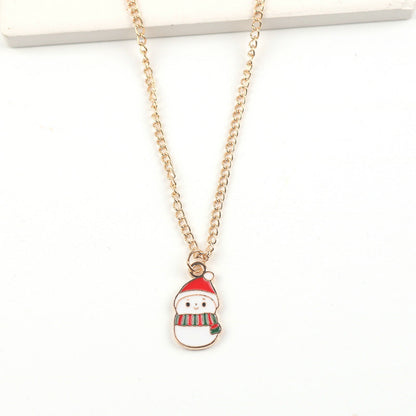 Cute Santa Claus, Snowman, and Elk Pendant Necklace