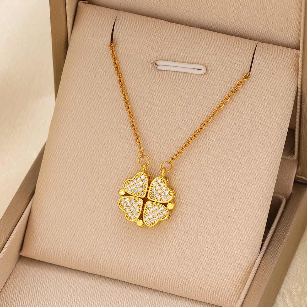 Magnetic Folding 4-in-1 Four-Leaf Clover Necklace