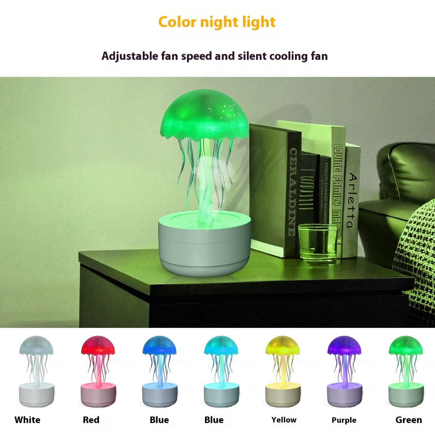 Jellyfish Aesthetic Aromatherapy Diffuser with 7-Color LED Light