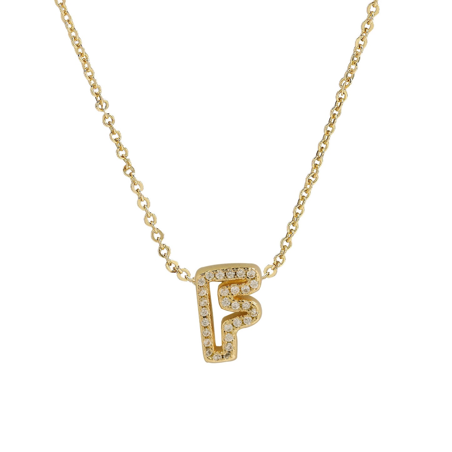 Gold-Plated A–Z English Letter Pendant Necklace