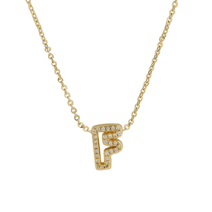Gold-Plated A–Z English Letter Pendant Necklace