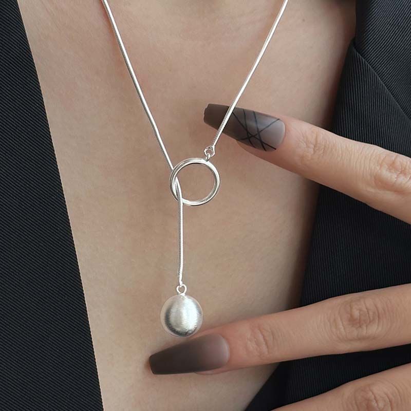 Round Ball Ring Long Necklace