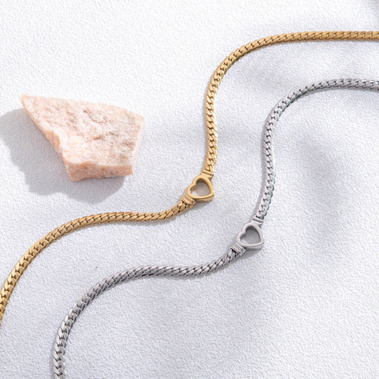 Hollow Heart Titanium Steel Bracelet