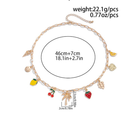 Ocean Wind Love Heart Pendant Chain Necklace