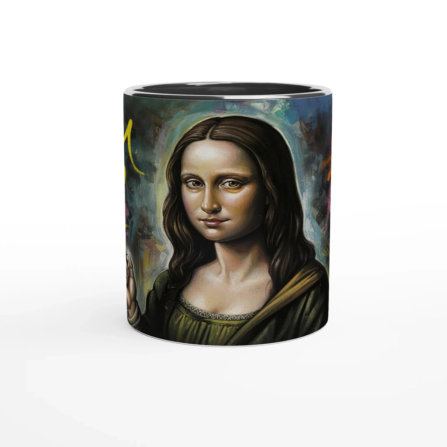 🎨 Mona Lisa Graffiti Mug – Urban Art Ceramic Coffee Cup ☕ | Dishwasher & Microwave Safe | Unique Gift Idea